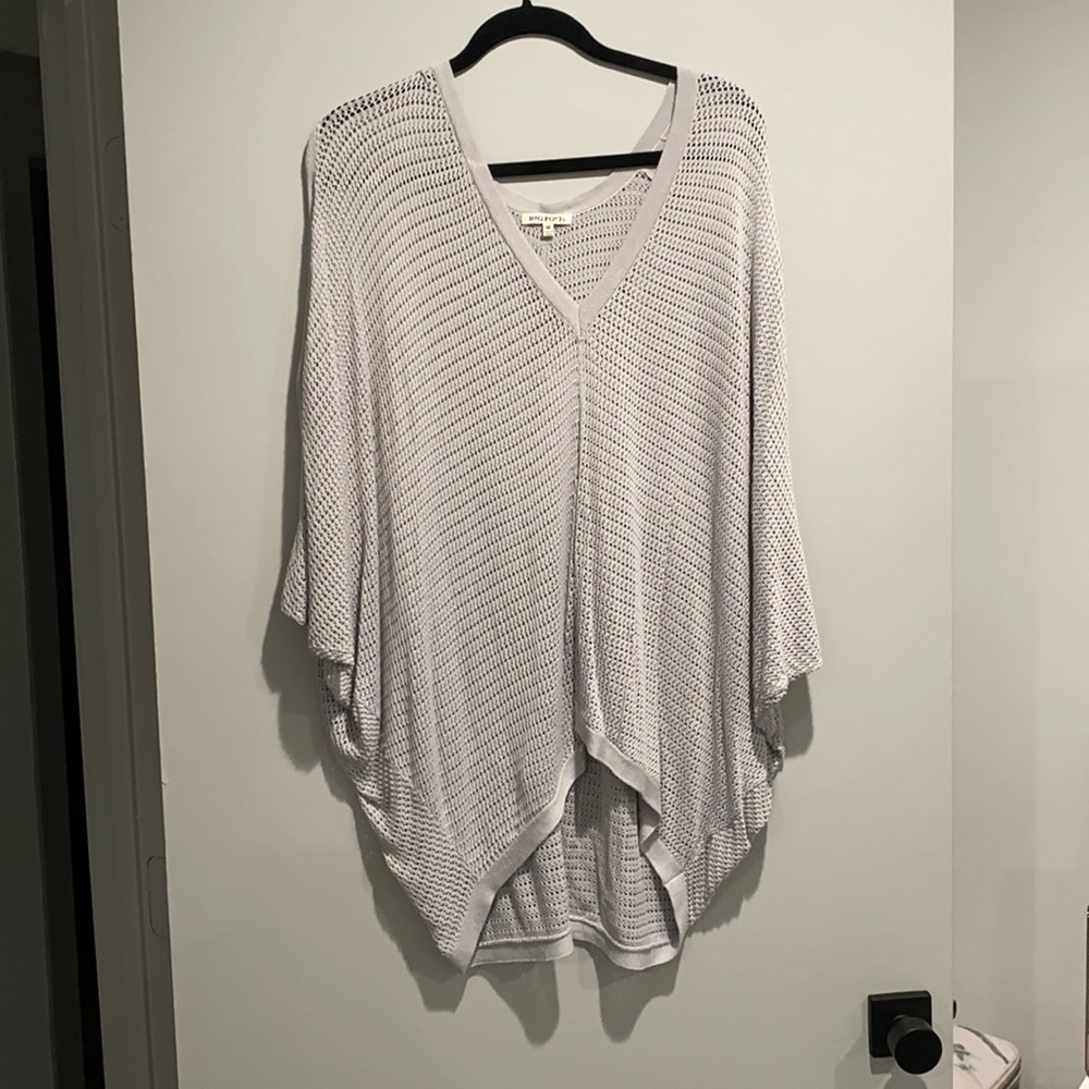 Rag Poets grey woven top